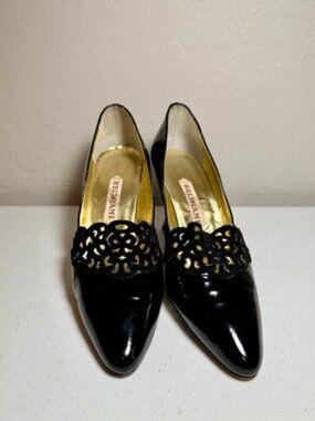 Vintage Beltrami Black Leather Patent Heels